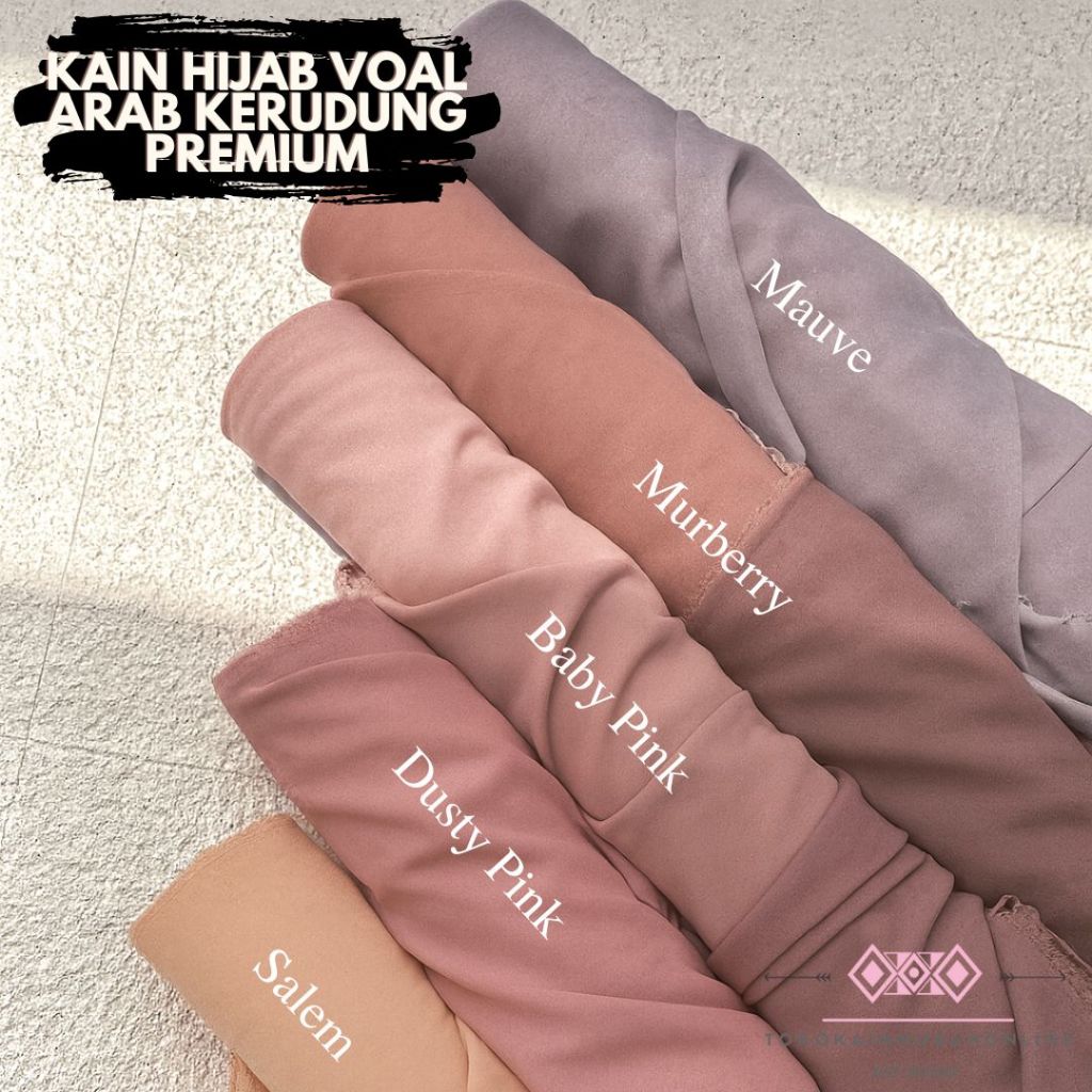 Kain Hijab VOAL Arabia Ultrafine Super Premium Original 100% Bahan Kain Hijab Voal Paris Premium