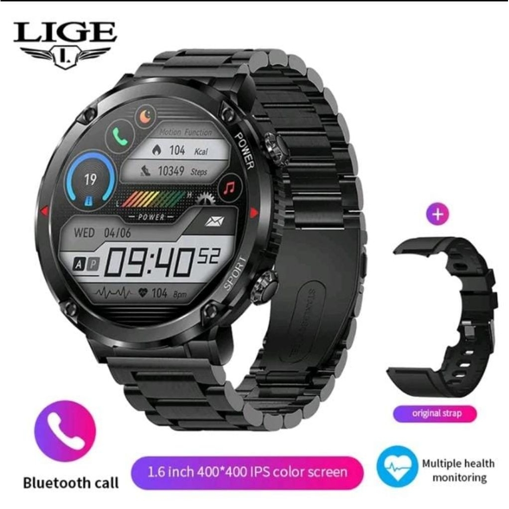 Smartwatch LIGE Jam tangan Layar AMOLED 1.8, ada beberapa pilihan