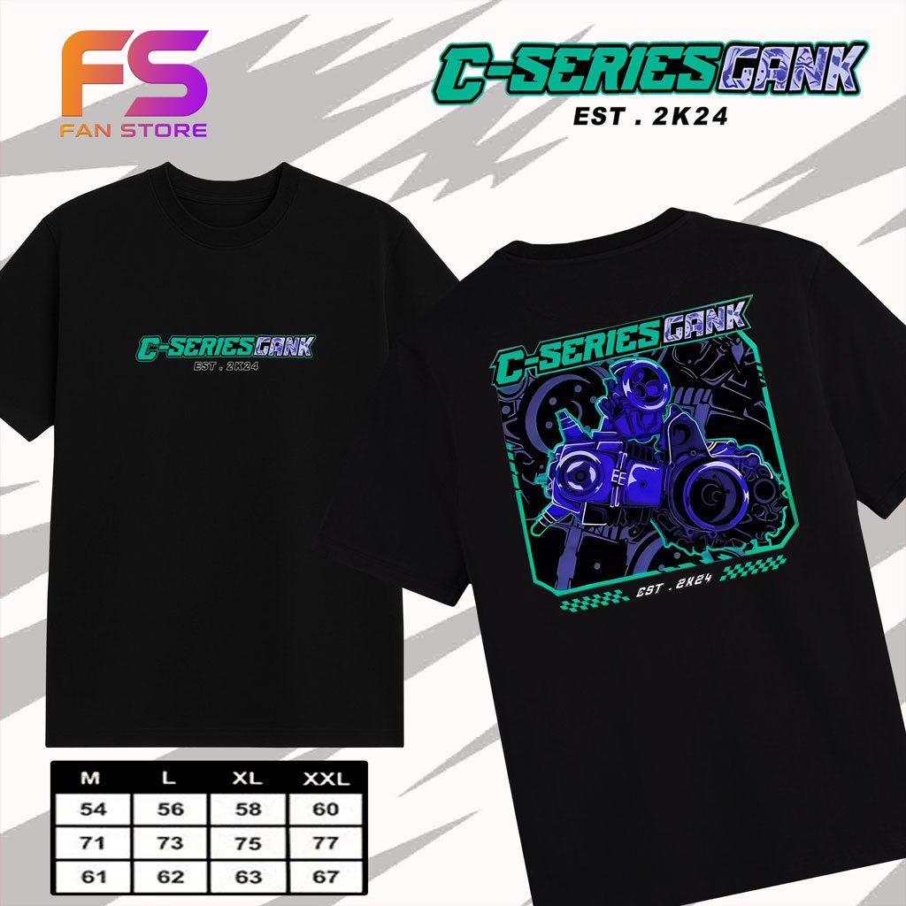 fanstore Kaos C Series Gank V2 / Baju T-shirt Distro C-Series Gank Est 2K24 / Pakaian pria wanita
