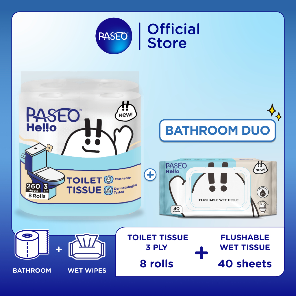 Bundling Paseo Hello Toilet Tissue - Paseo Hello Flushable Tissue
