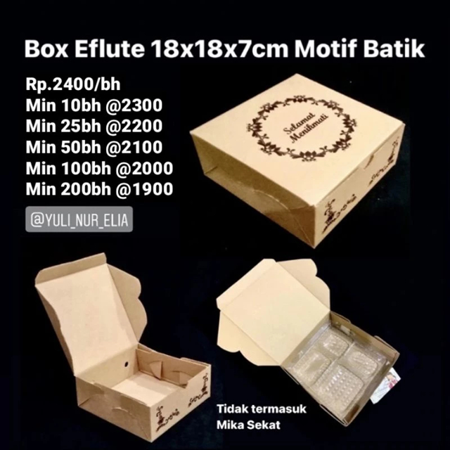 Box Eflute 18x18x7cm Motif Batik
