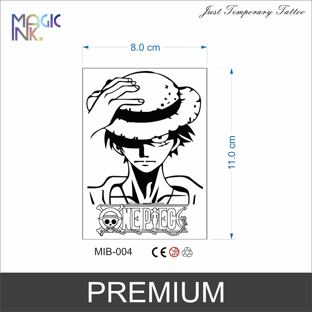 Tattoo Temporary Luffi One Piece Fruit Ink Premium Semi Permanen