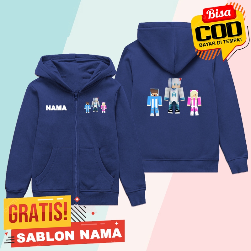 Zipper Anak Akudav Mipan Zuzuzu Minecraft / Jaket Anak Laki Laki & Perempuan Akudav Mipan Zuzuzu Min