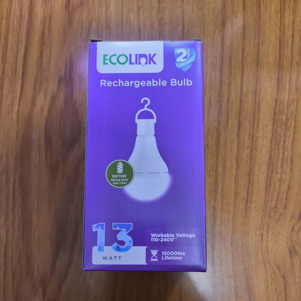bohlam lampu LED emergency merk ECOLINK lampu cas lampu darurat