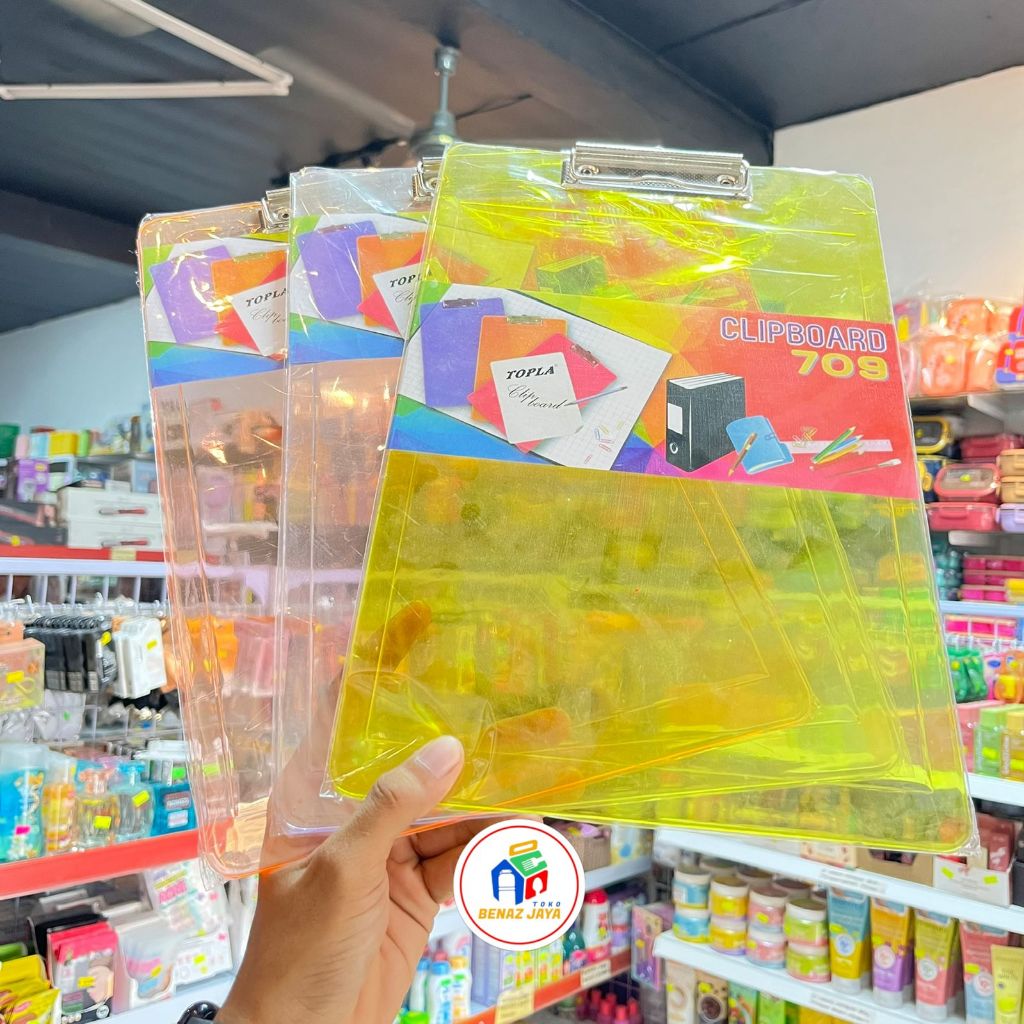 CLIPBOARD LINK BENING / KARAKTER /PAPAN UJIAN BENING PLASTIK TRANSPARAN