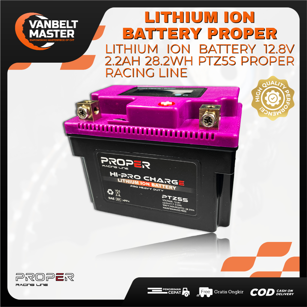 PROPER Aki Motor Accu Lithium ION Battery Mio J M3 S Z Soul GT Fino FreeGo Xride Gear Aerox Xeon Vix