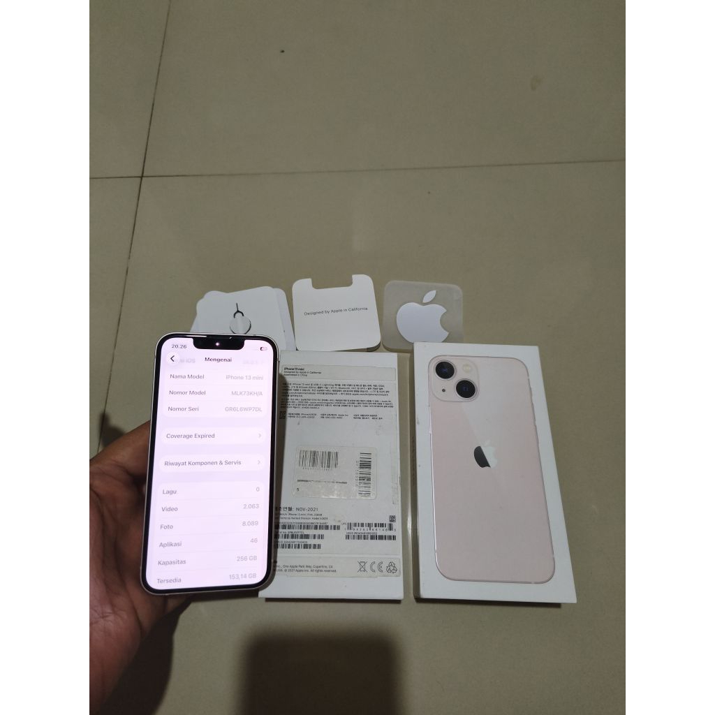 iphone 13 mini 256gb pink fullset original bukan oem
