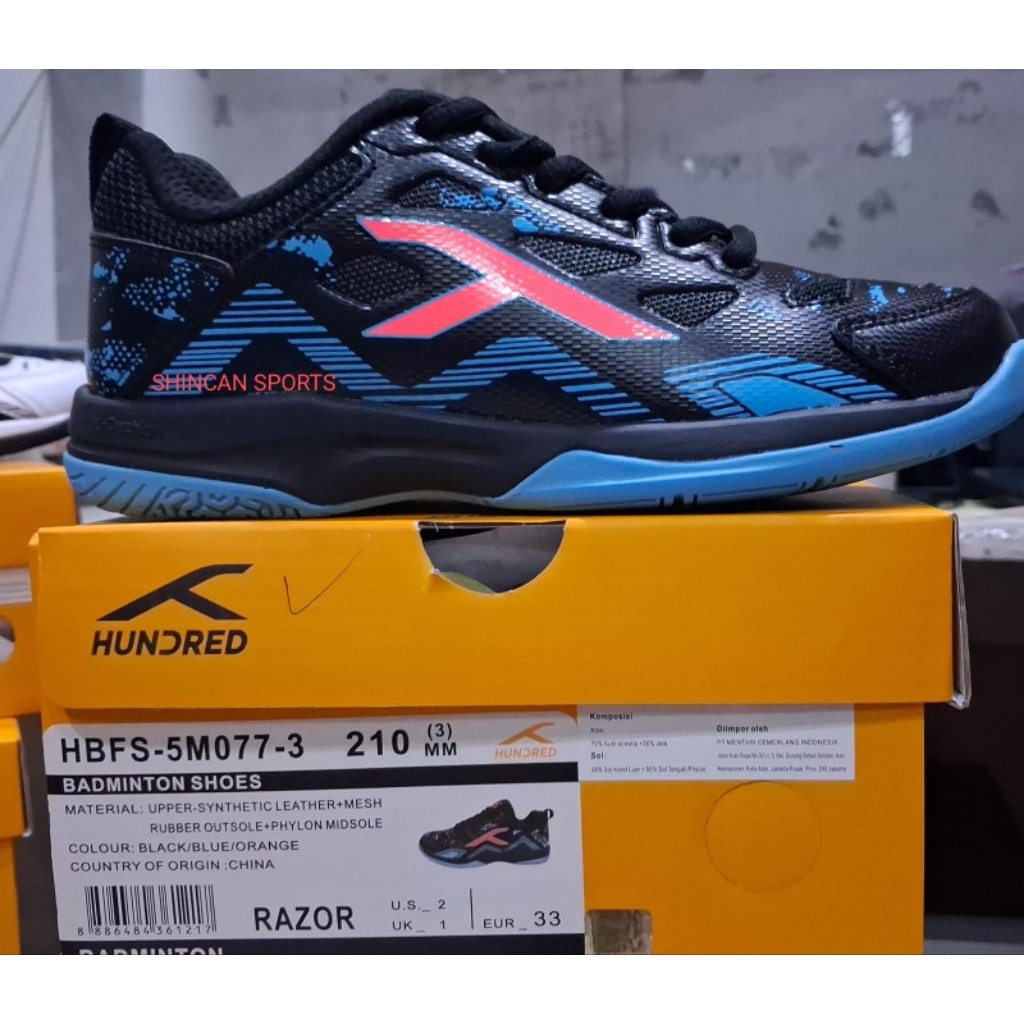 SEPATU BADMINTON HUNDRED RAZOR JUNIOR