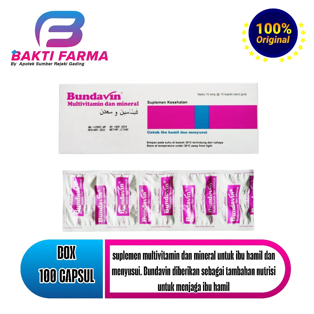 Bundavin BOX 100 Tablet Multivitamin Ibu Hamil