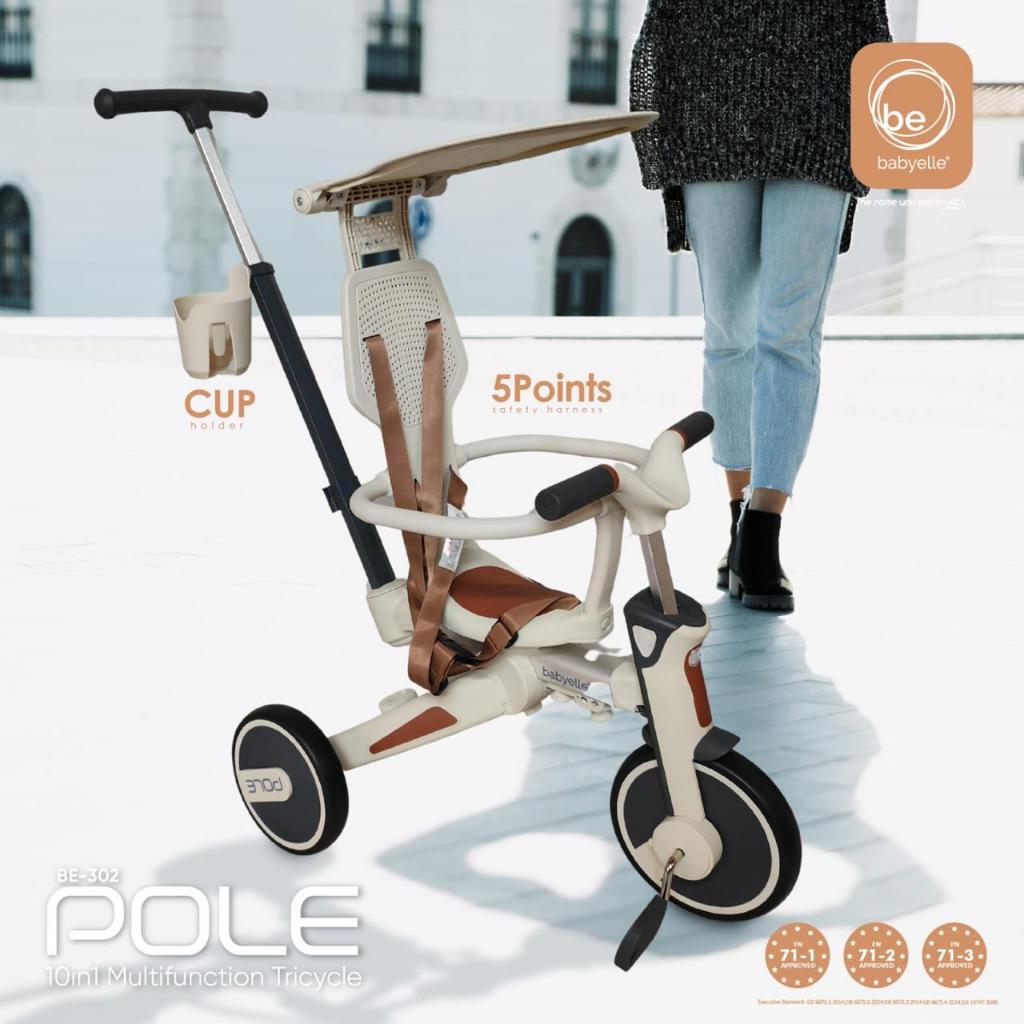 Babyelle 10in1 Multifunction Tricycle POLE BE302 Sepeda 3 roda SEPEDA STROLLER