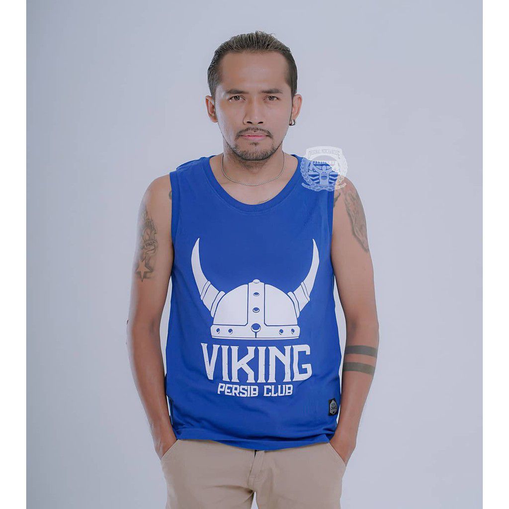 Baju Kaos Singlet Viking Persib Club Tanduk Bandung Distro Pria Wanita Dewasa