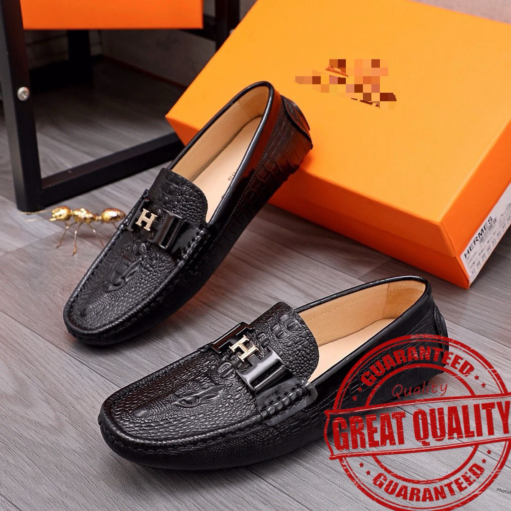 sepatu loafers pria dewasa hitam polos / sepatu pesta loafers hitam kulit