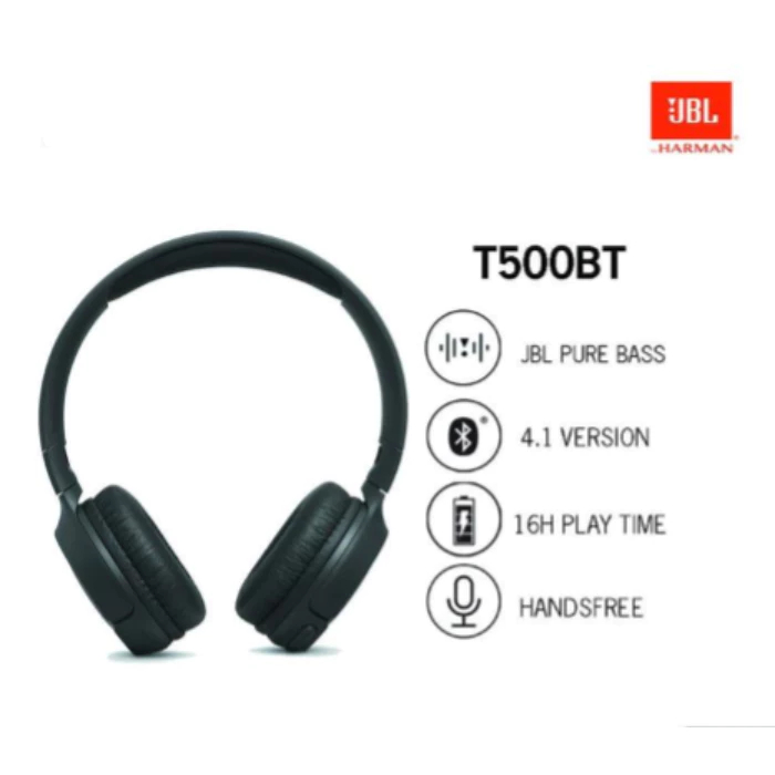 Headphone JBL T500 BT Headphone Bluetooth Original Garansi Resmi