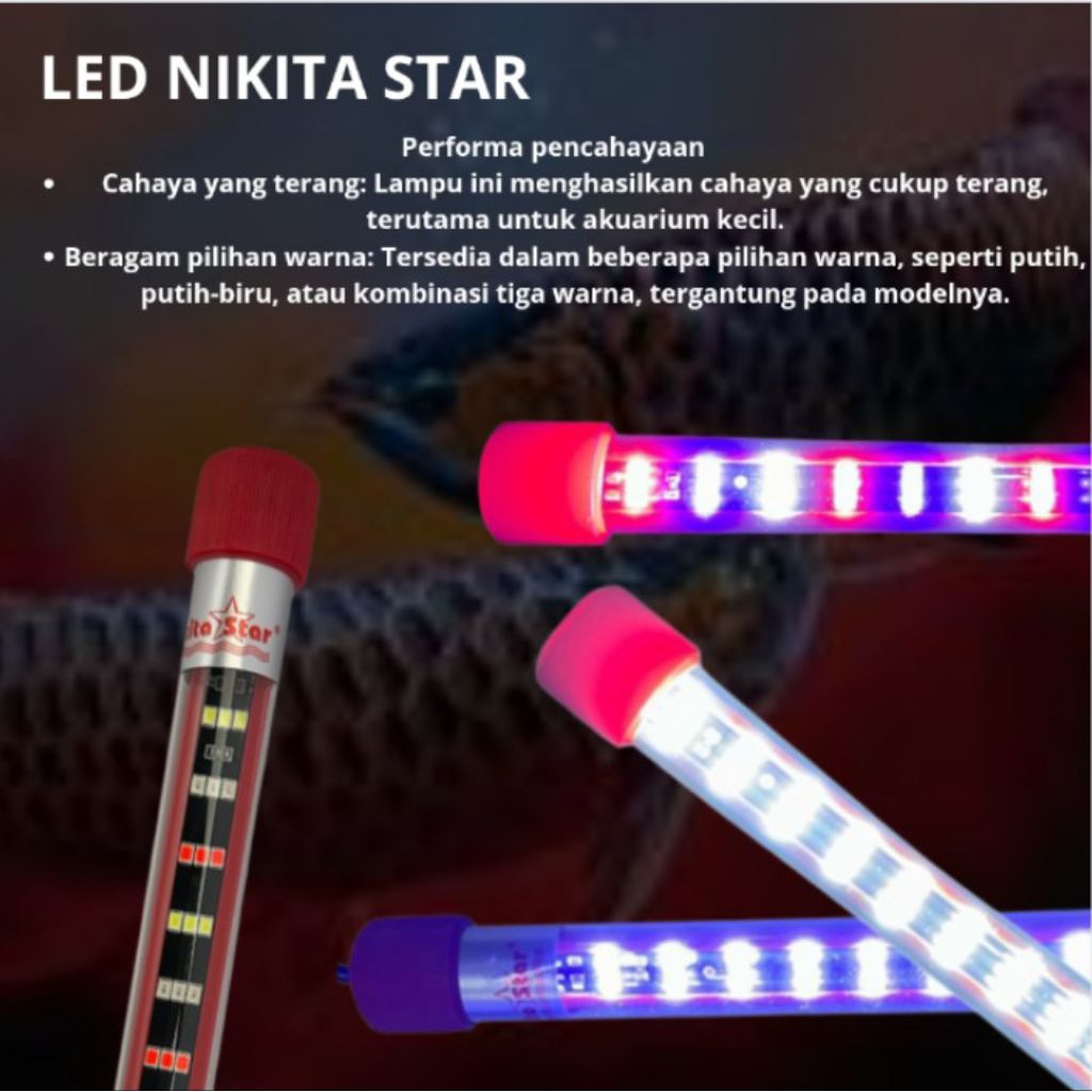 LAMPU NIKITA STAR NS 200 / 300 / 400 / 500 / 600 LED AQUARIUM HIGH CLASS T4 3LED SUMBERSIBLE LAMP