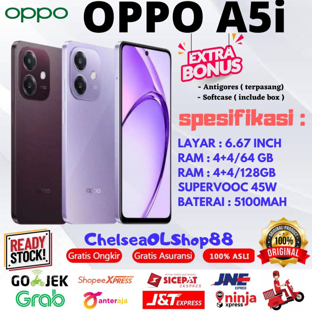 OPPO A5i RAM 4/128GB GARANSI RESMI OPPO INDONESIA
