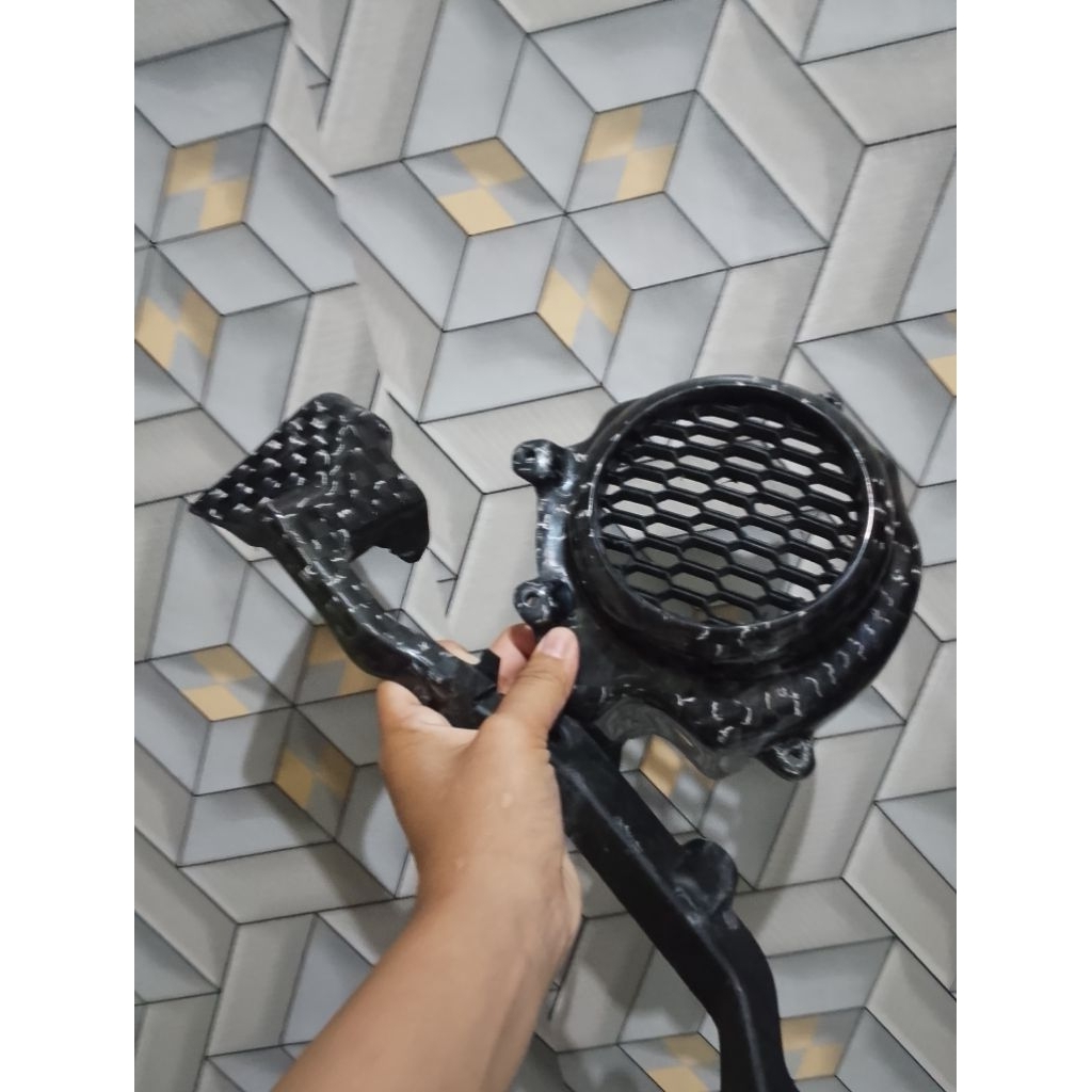 paketan cover sensor + tutup kipas Scoopy beat Genio carbon kevlar