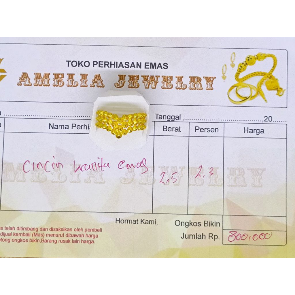 ( COD) Promo Cincin Wanita Dewasa Cincin Rantai Berlapis Emas Muda Tidak Luntur