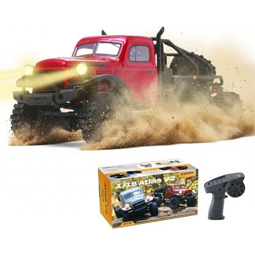 EAZYRC FMS Atlas 6x6 1/18 RC Crawler RTR- Waterproof Rock Crawler 6x6 All-Wheel Drive LED Lights
