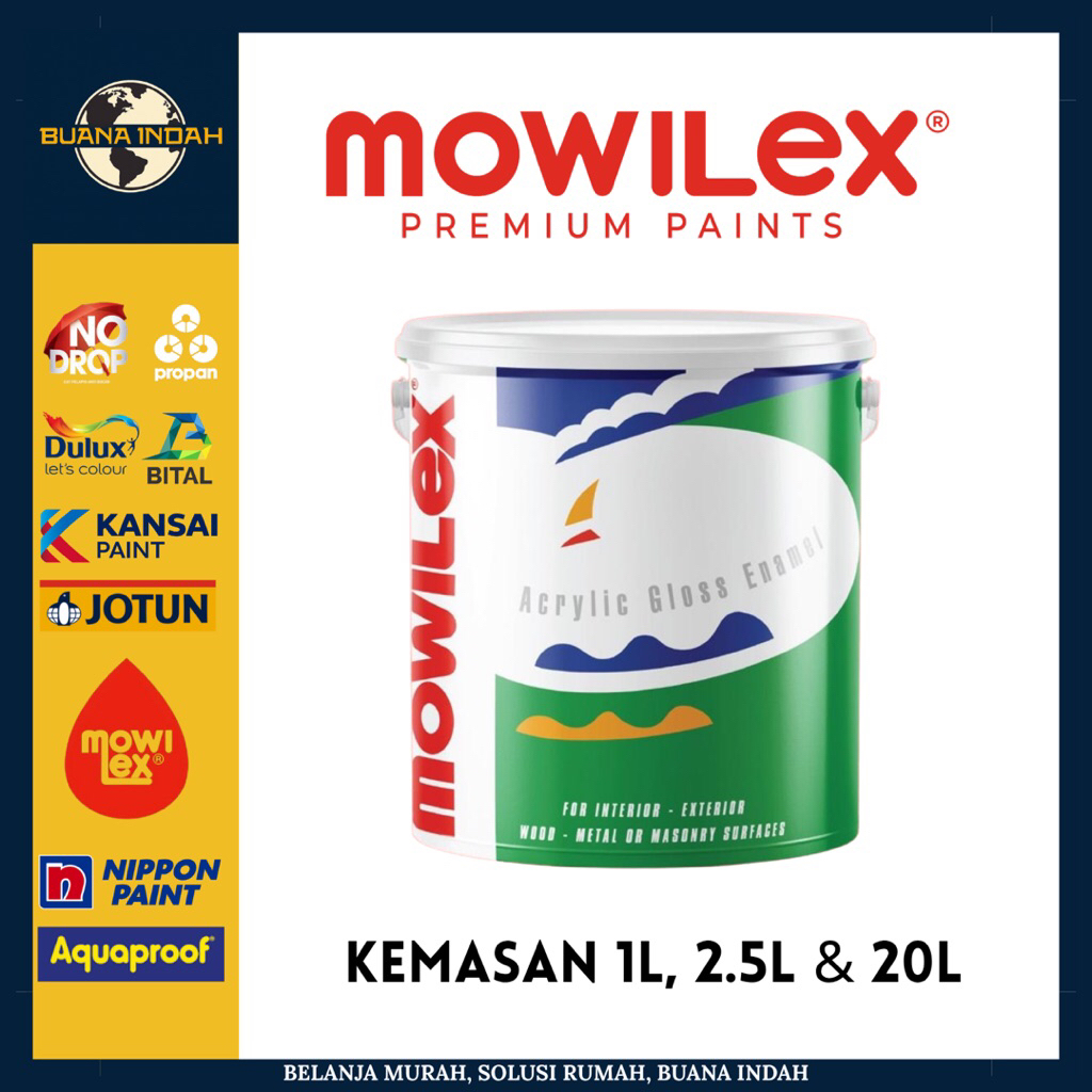 Cat Mowilex Acrylic Gloss Enamel (Interior) Kemasan 1L