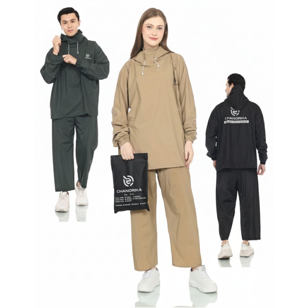 jas hujan Hoodie tanpa resleting aman anti rembes