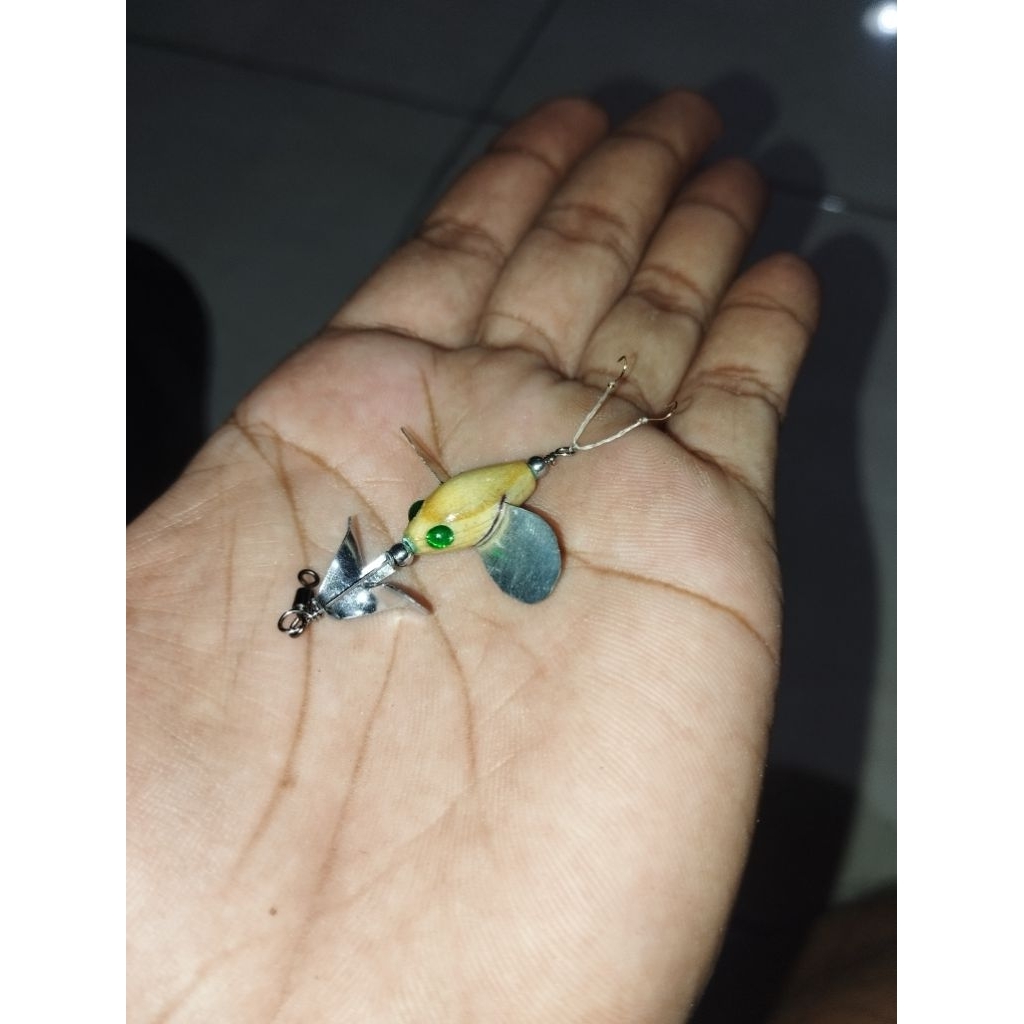 Double Propeller Umpan Casting Wader Chana Limbata Nila Red Devil Umpan Mancing