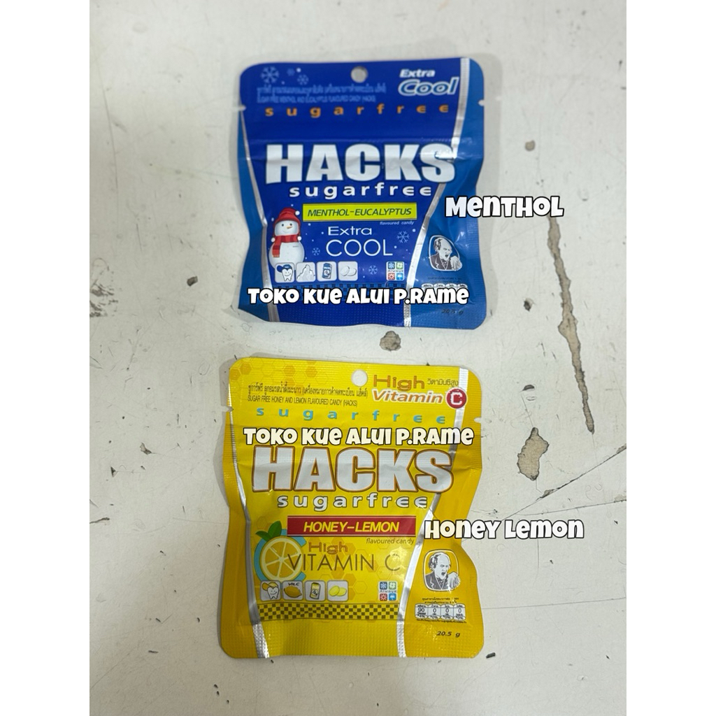 Permen Hacks Less Sugar / Permen Hacks Sugar Free ( Menthol & Honey Lemon )