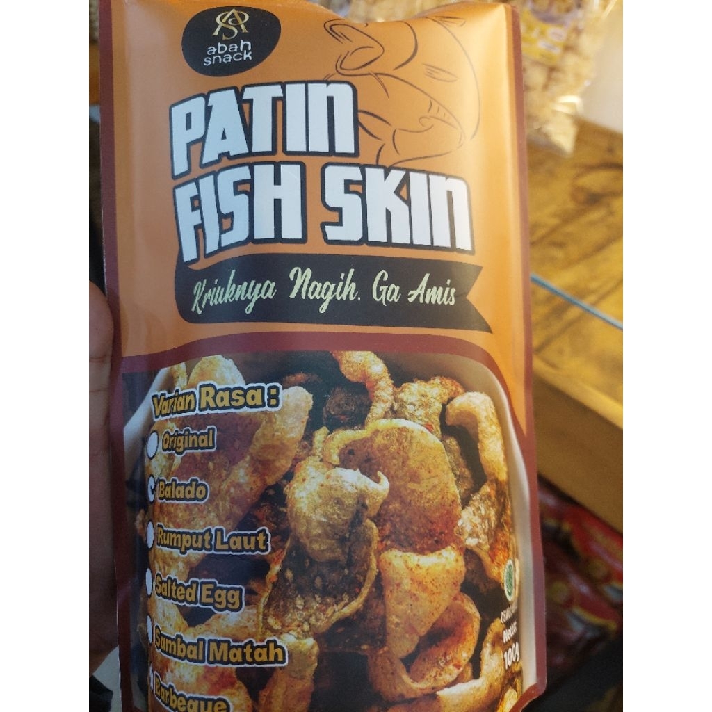 kerupuk keriuknya ikan patin Fish skin 100 grm