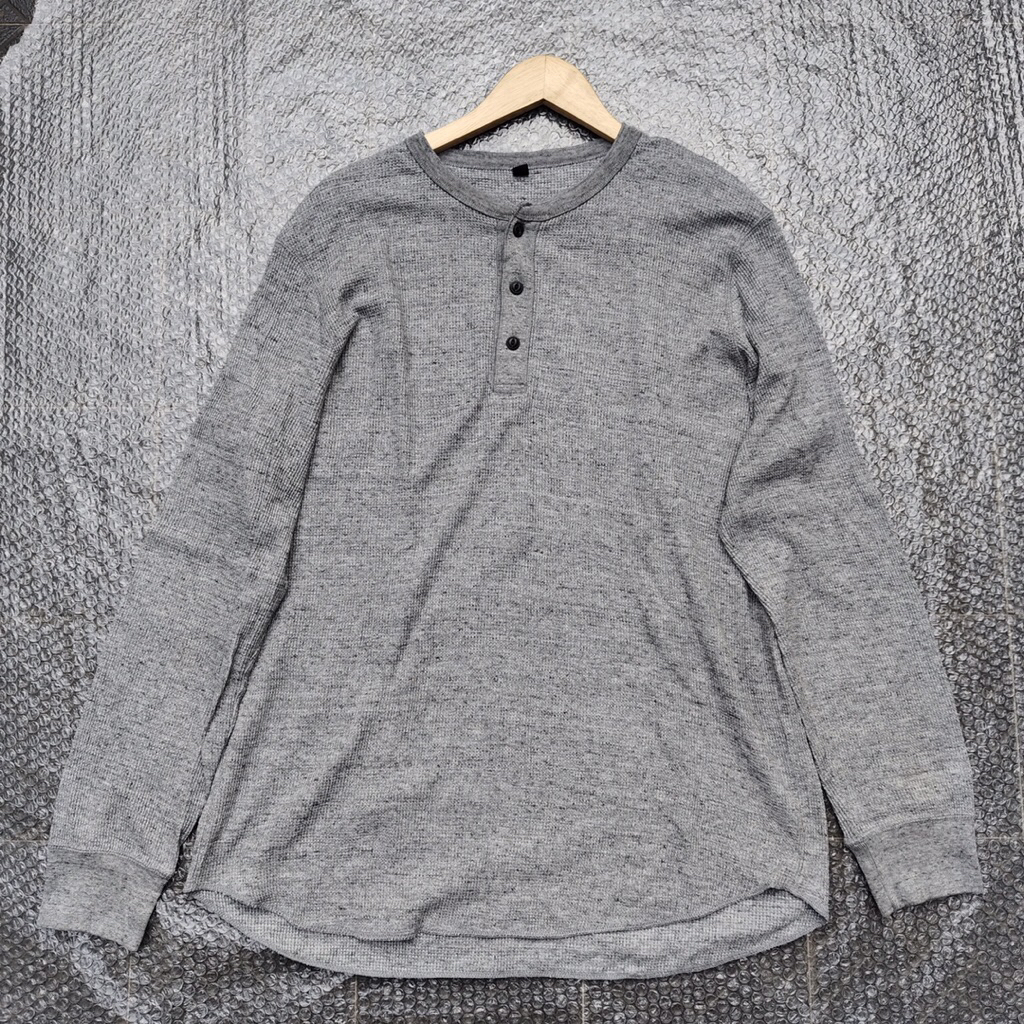 waffle Uniqlo henley waffle Uniqlo shanghai uniqlo long sleeve rajut XL