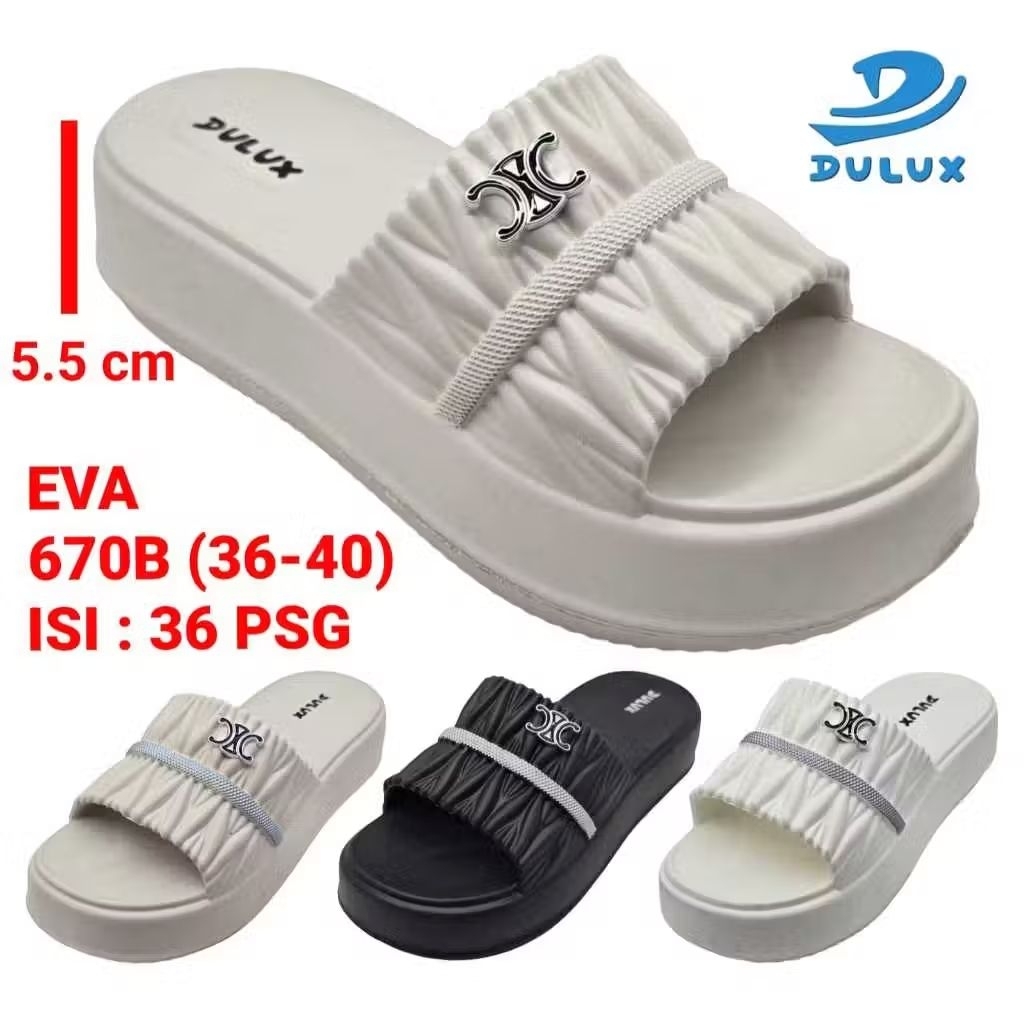 DULUX Sandal Selop Wedges Wanita Terbaru Sandal Dulux EVA Ukuran 36-40 Sandal Fashion DULUX 670B