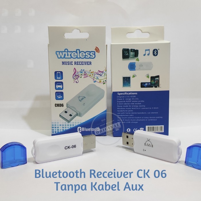 Bluetooth Receiver CK-06 Non Kabel Aux Bluetooth Receiver Tanpa Kabel AUX