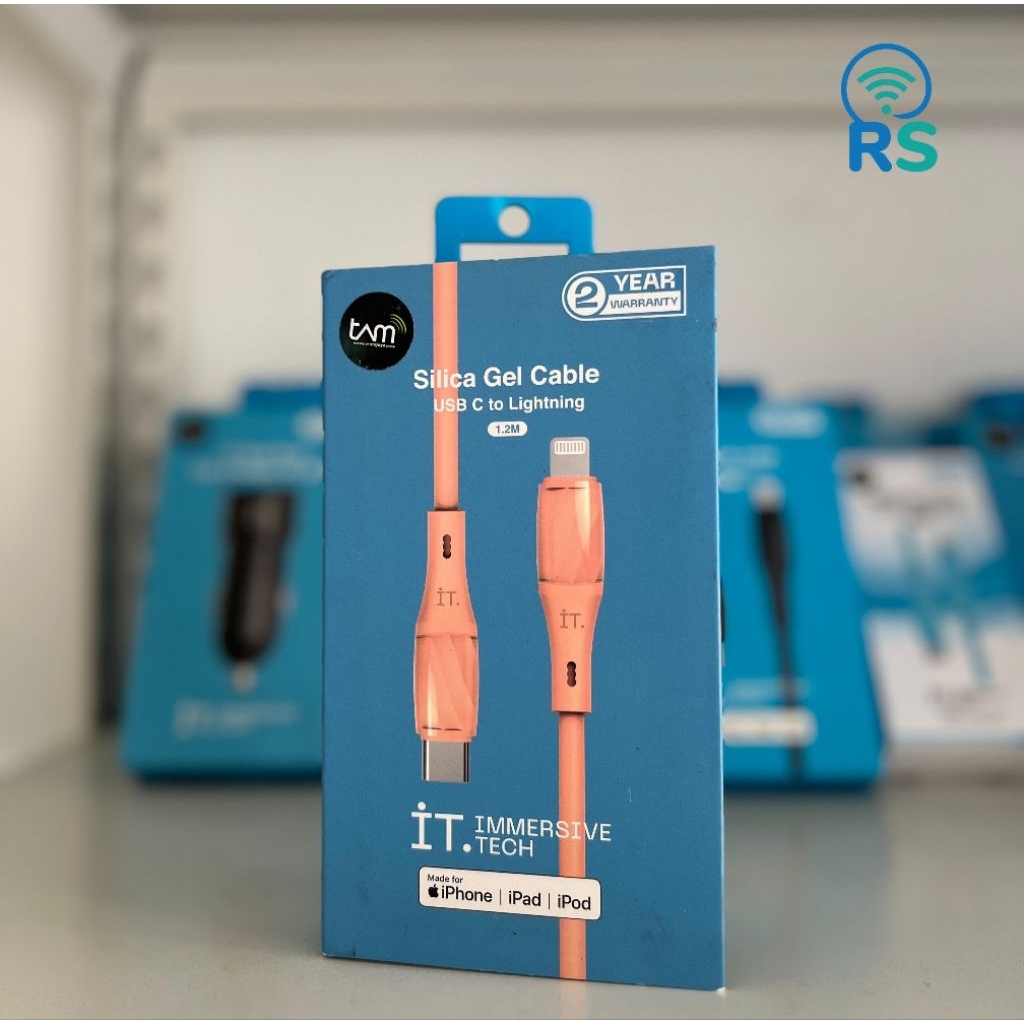 iT USB-C to L Lightning Transparent Liquid Silica Gel Cable iPhone iPad iPod MFI Kabel - Black / Min