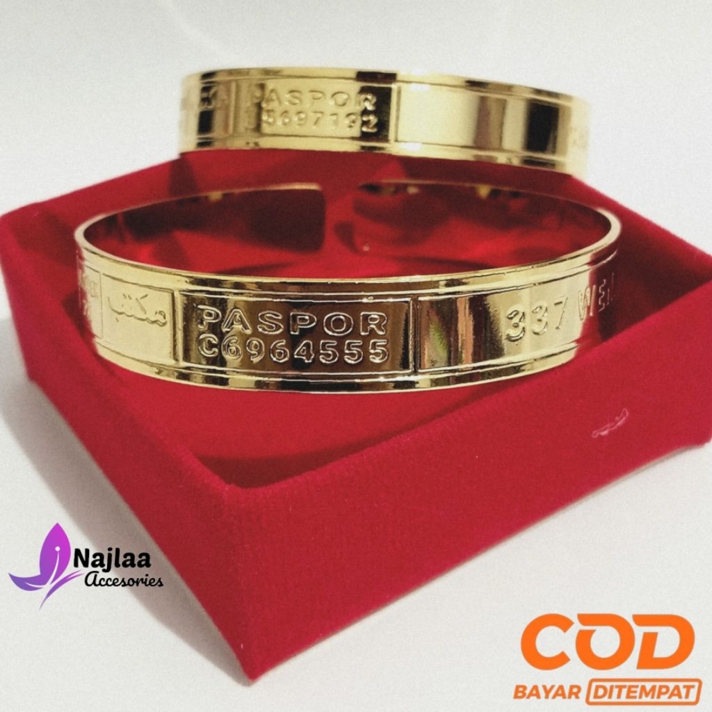 Gelang identitas HAJI & UMROH SILVER/GOLD || Custom Nama Kamu