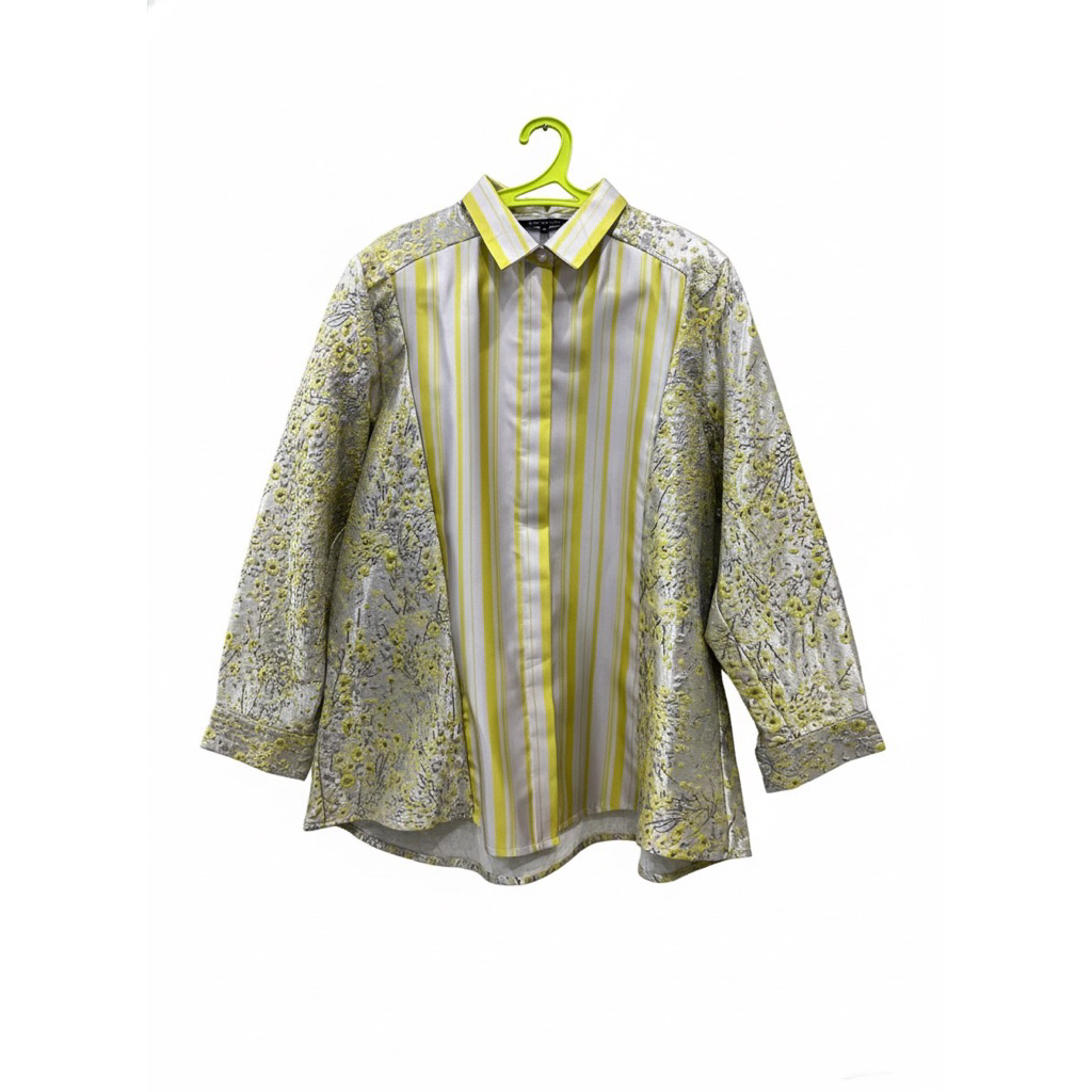 Benang Jarum Viora Jacquard Shirt - Ivory