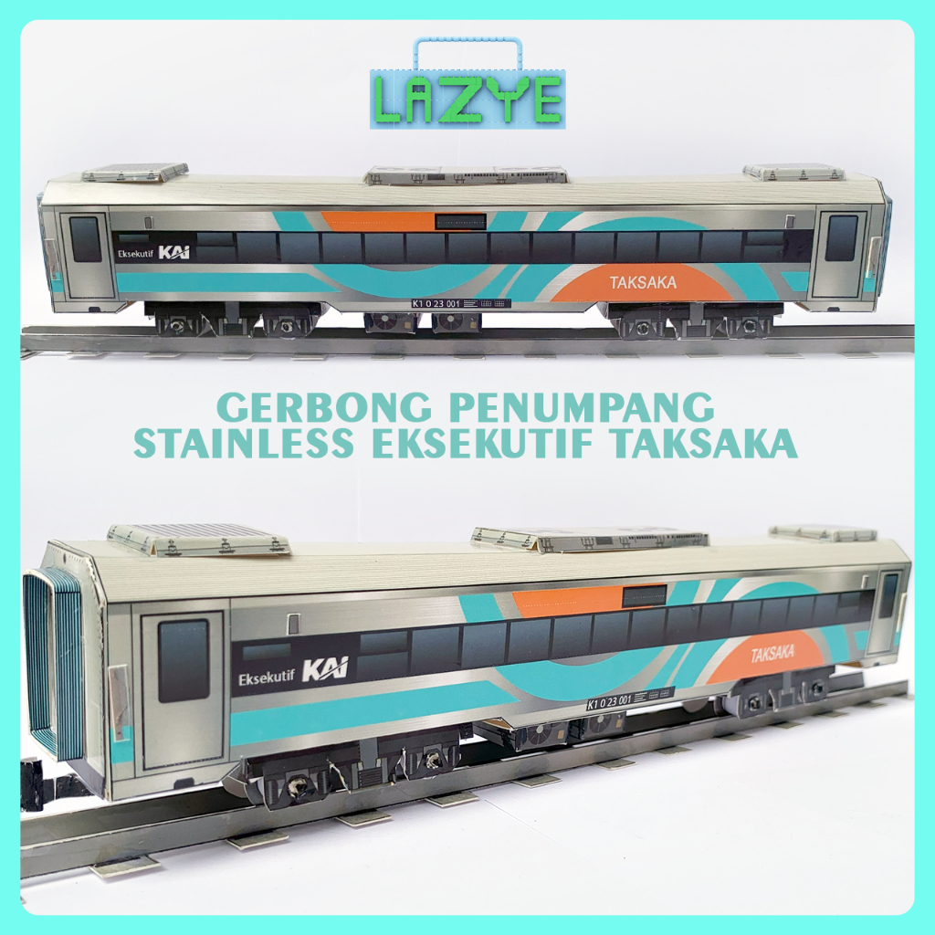 Miniatur Gerbong Kereta Eksekutif Taksaka Papercraft Handmade