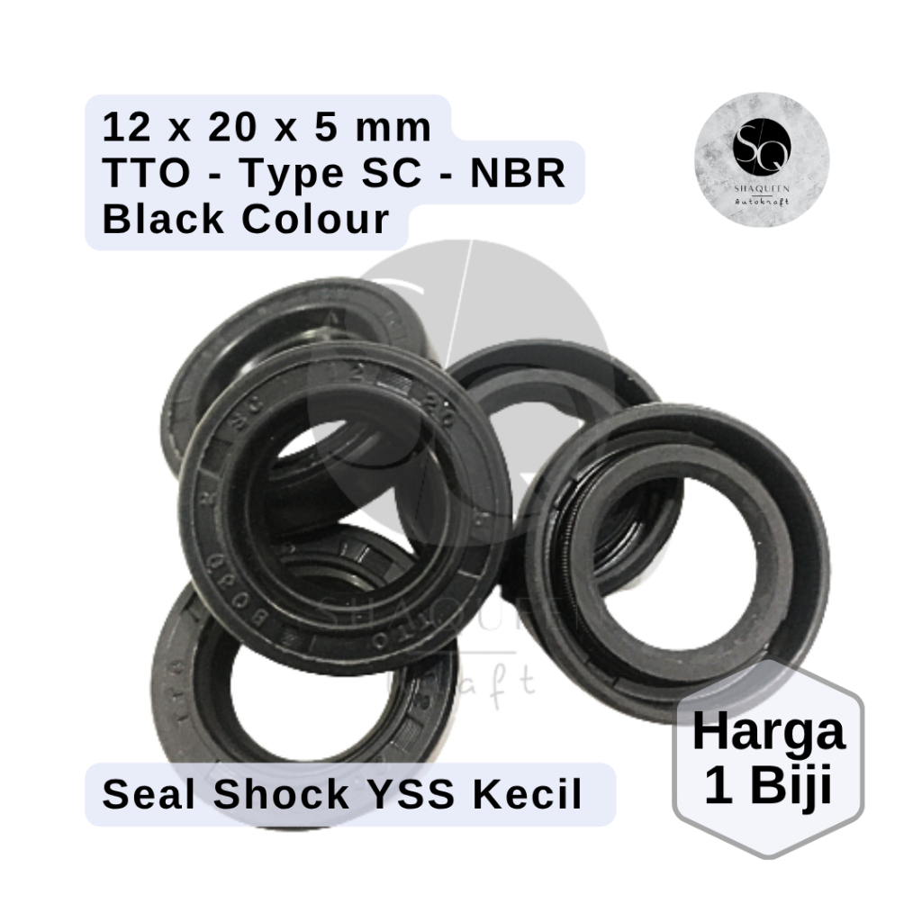 Oil Seal Type SC Shock Belakang YSS 12 20 5 mm (Sil Oli Shock Breaker Rear Absorber NBR) Shaqueen