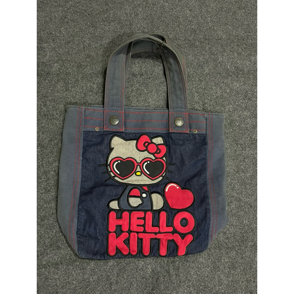 SANRIO - Tas Hello Kitty Loungefly Denim Original | Tote Bag Sanrio Vintage Cute Style | Tote Bag He