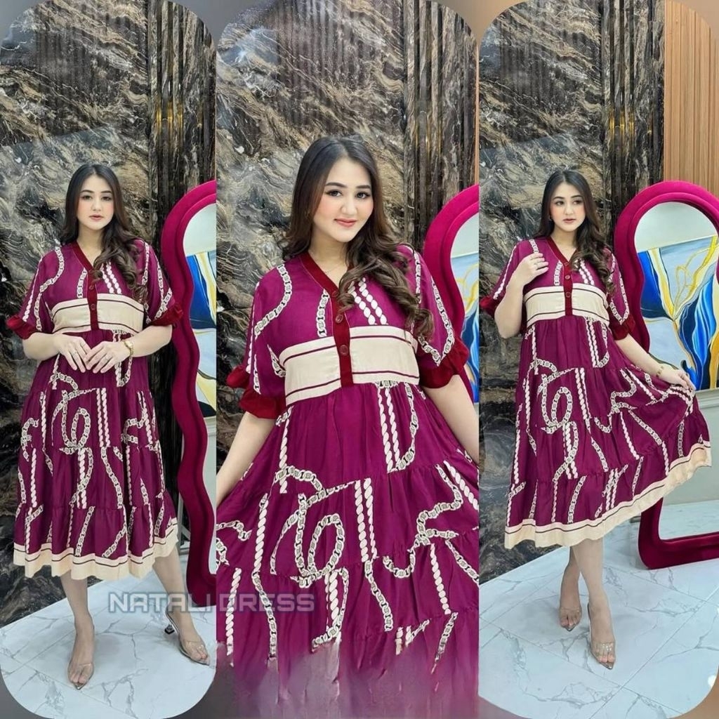 NATALI DRESS - Baju Dress Wanita, Baju Batik Pekalongan, Daster Batik, Gamis, Baju Busana muslim