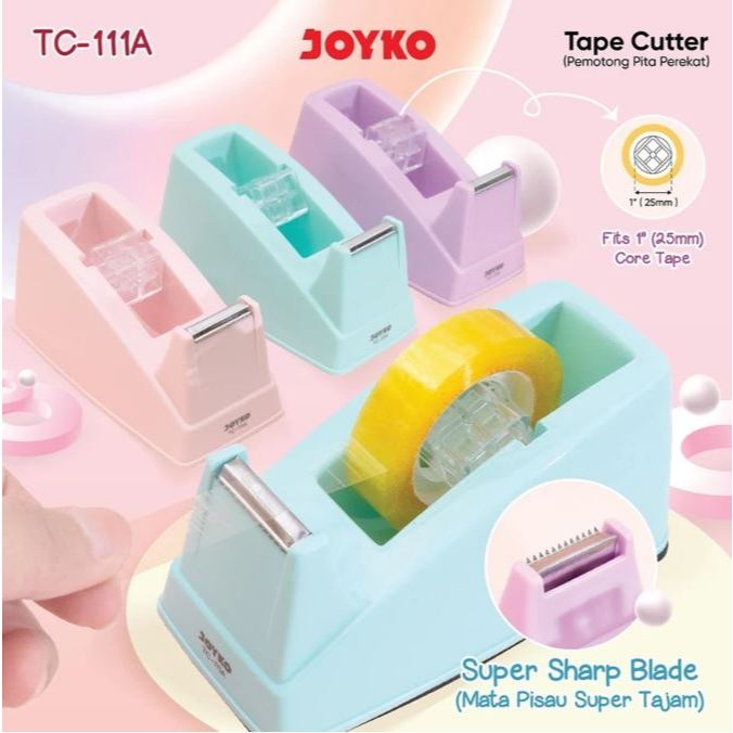 Tape Cutter Joyko Pastel TC-111A Tempat Isolasi kecil Rumah Isolasi Tape Dispenser lucu warna warni