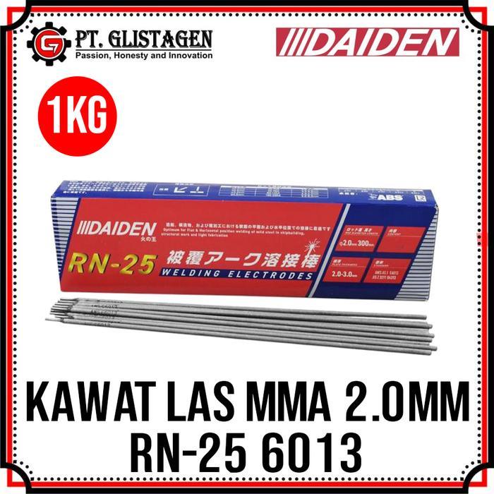Daiden Kawat Las Elektroda 2MM X 300MM 1 KG AWS E6013 Welding Electrodes RN-25 Kawat Las Listrik MMA