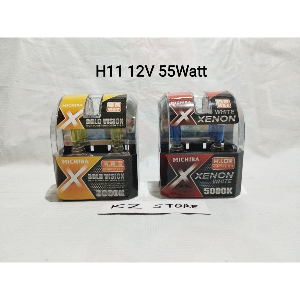 bohlam halogen foglamp kabut jazz crv ertiga Fortuner Innova Avanza type H11 xenon white gold vision