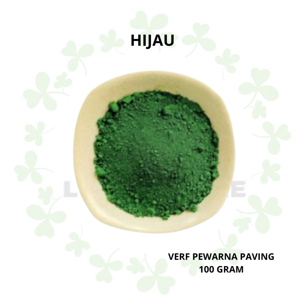Verf Warna Hijau 100gr Pewarna Paving Bubuk Iron Oxide Untuk Semen Beton Genteng Batako