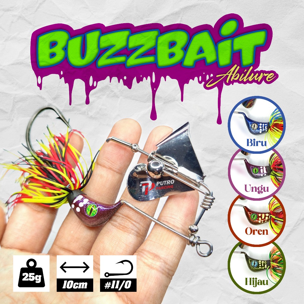 Lure BUZZBAIT Abi Lure buzz bait propeller tik tak tok Berisik