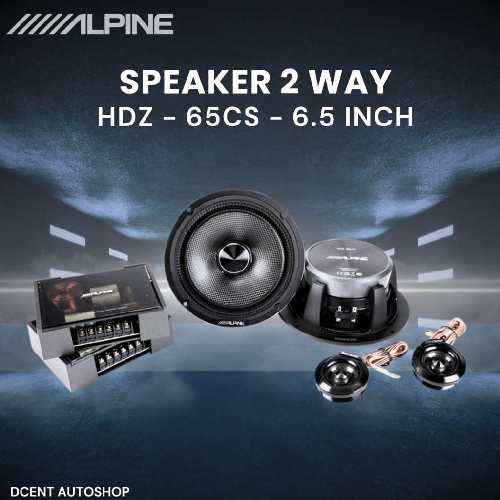 Speaker 2 Way Mobil - Alpine HDZ-65CS - 6.5 Inch - Speaker Komponen Audio Mobil - Plug N Play - 100%