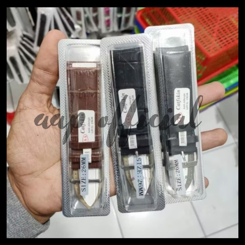 Tali Jam Tangan Kulit 26mm Rubber Strap Leather Tali Jam Kulit 26mm