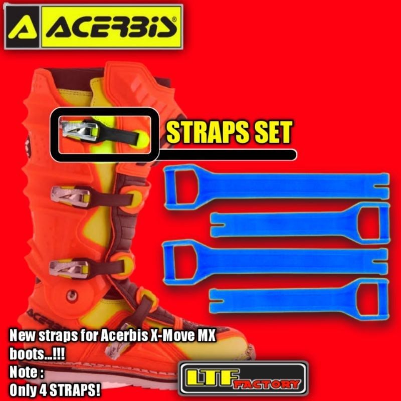 ACERBIS X-MOVE BOOTS BUCKLE STRAP LEVER KIT - TALI CADANGAN SEPATU SET ADVENTURE TRAIL - MOTOCROSS O