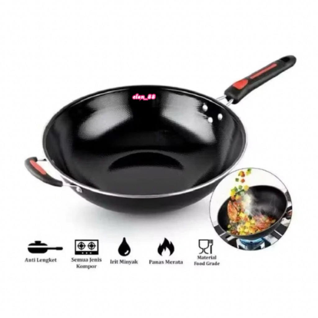 Wajan Enamel Gagang 34cm / Wajan Enamel Gagang / Wajan Gagang 34cm