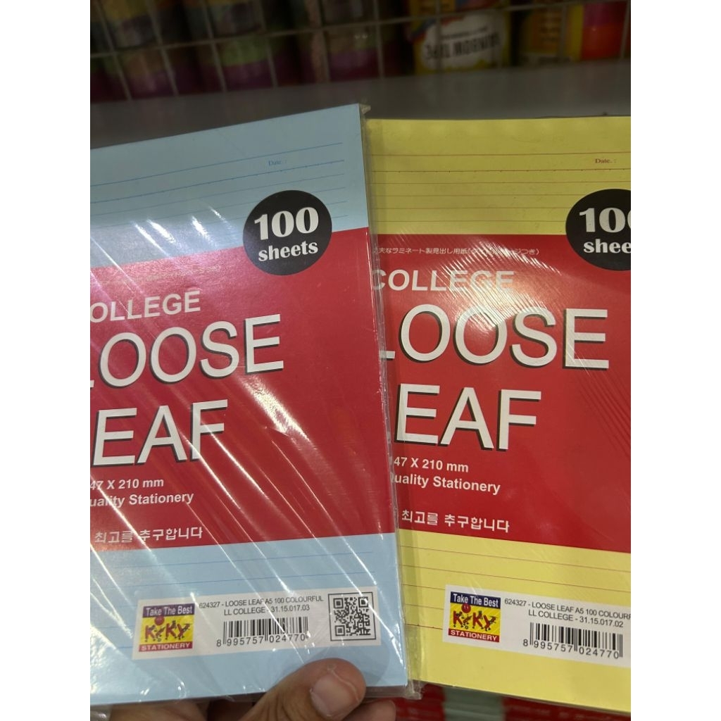 Loose Leaf  Kiky Warna A5 100 Sheet Garis