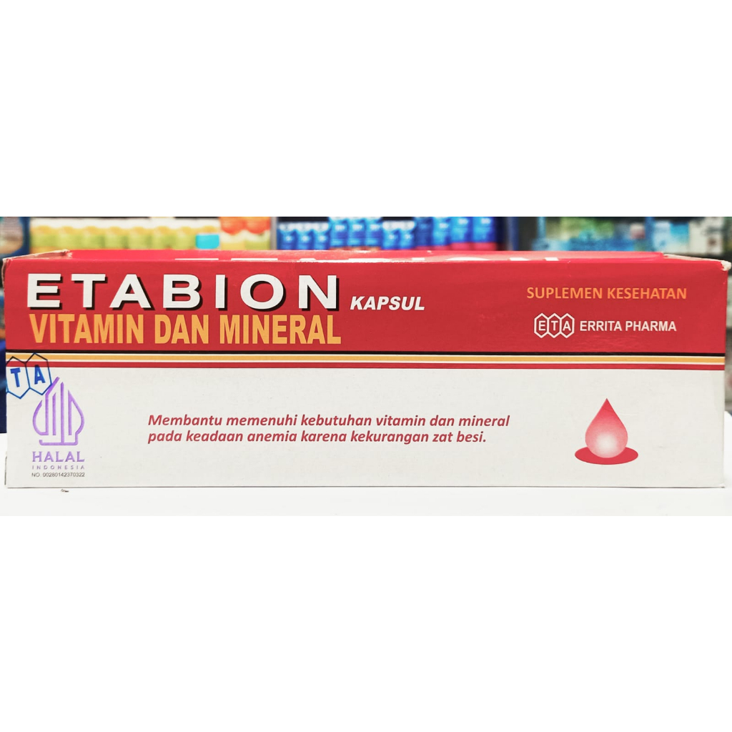 ETABION (1 KOTAK ISI 100 KAPSUL) - OBAT TAMBAH DARAH AMAN UNTUK BUMIL