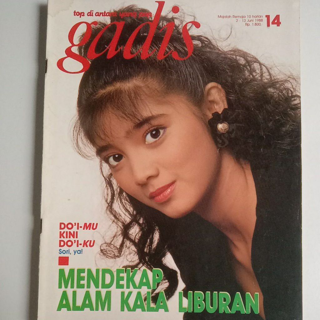 Majalah Gadis Tahun 1988 Cover Ismi Dahlia Andajani Fauzi (Runner-up 2 Gadsam'88)