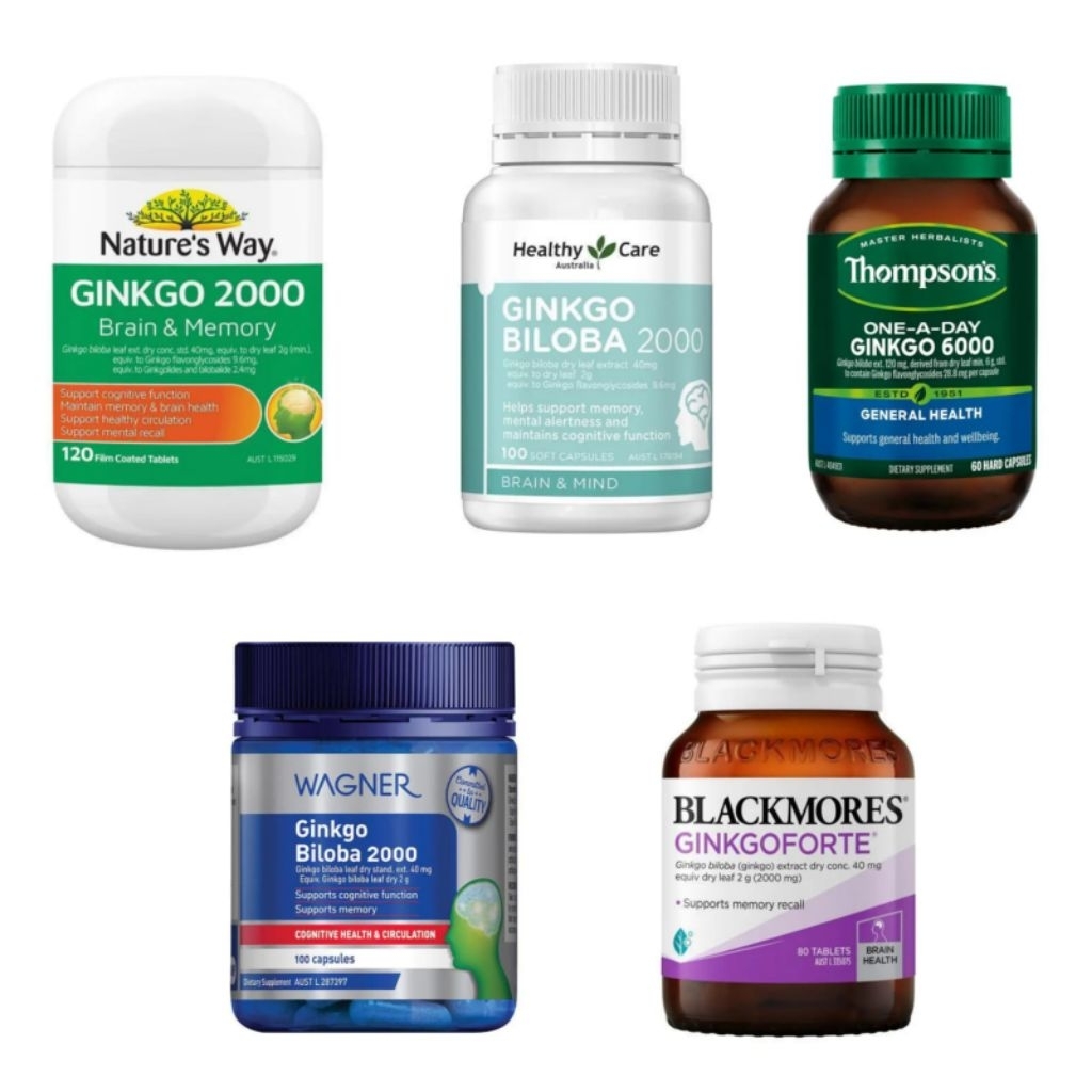Nature way/Healthy care/Thompson/Wagner/Blackmores Ginkgo.